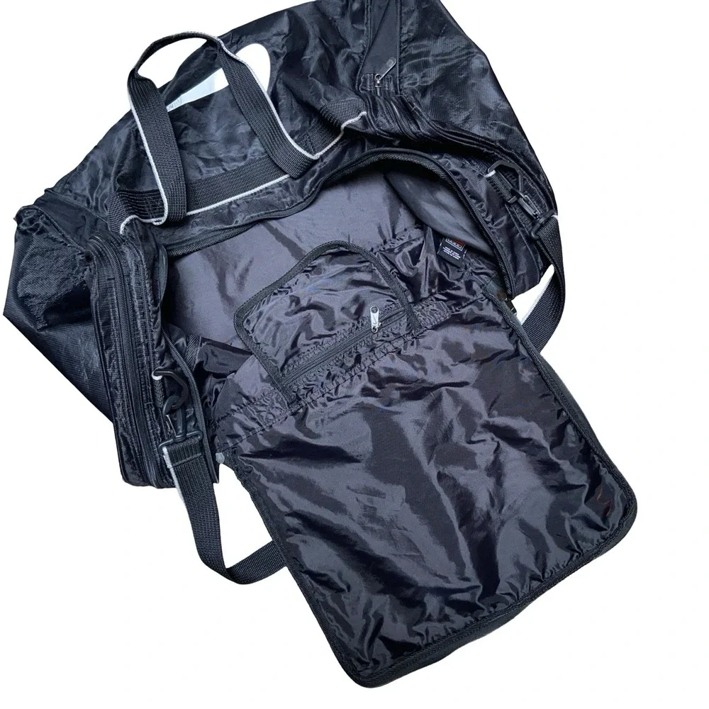 Vintage Nike Team Duffel Bag Black Gym Travel Sports Shoe Compartment Large